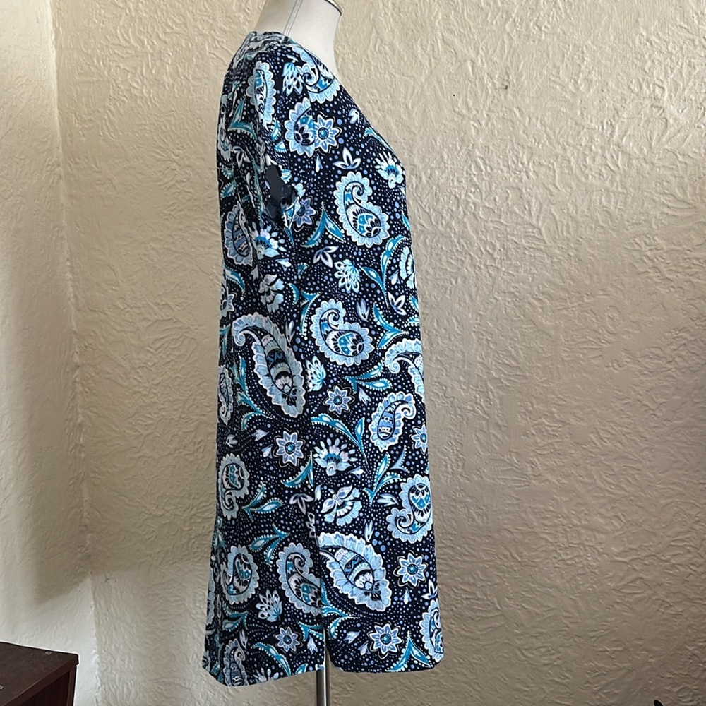 Vera Bradley Short Sleeved Night Dress North Shore Paisley Blue NWT XS - Picture 5 of 7